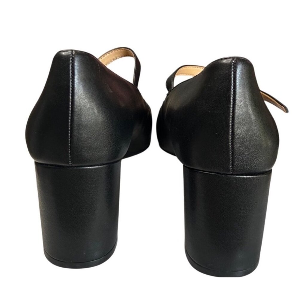 Naturalizer Loveable Block Heel Patent Accented Toe Highlighting Soft Black Leat - Picture 8 of 13